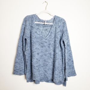 Free People v neck bell sleeve alpaca sweater